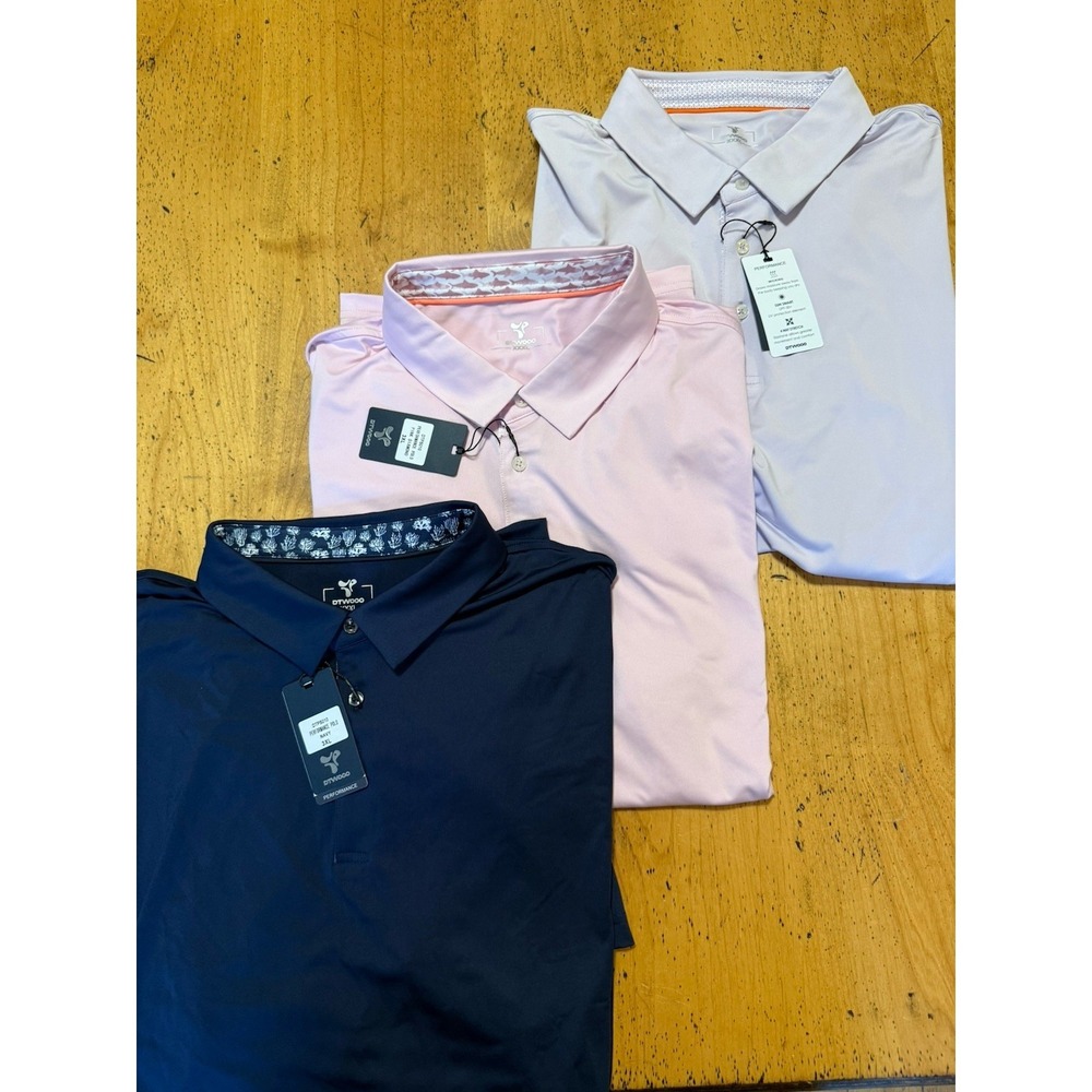 Lot Of 3 DTWOOO Men's 3XL NEW W TAGS Performance Golf Polo -